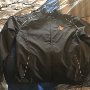 Black Baltimore Orioles jacket.